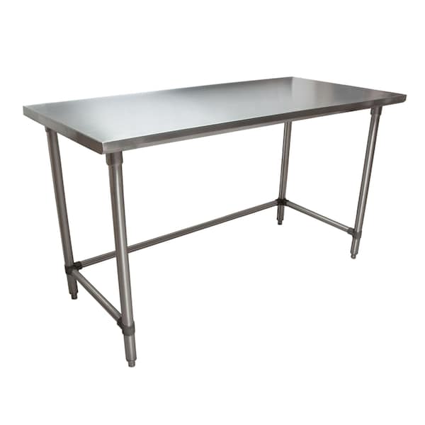 Bk Resources Stainless Steel Work Table Flat Top With Open Base 60"Wx24"D VTTOB-6024 - main